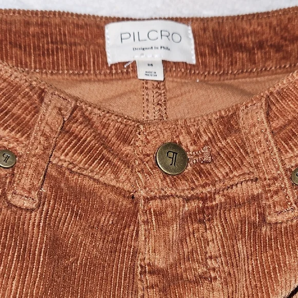 Pilcro Rust Corduroy Cuffed Pants - Picture 9 of 10